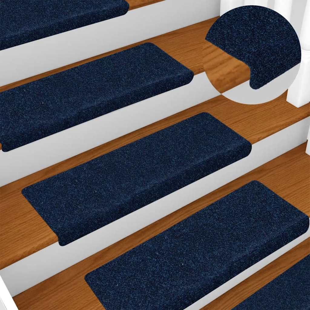 Stair Treads Self-Adhesive 30 pcs 65x21x4 cm Navy Blue Rectangular Edge