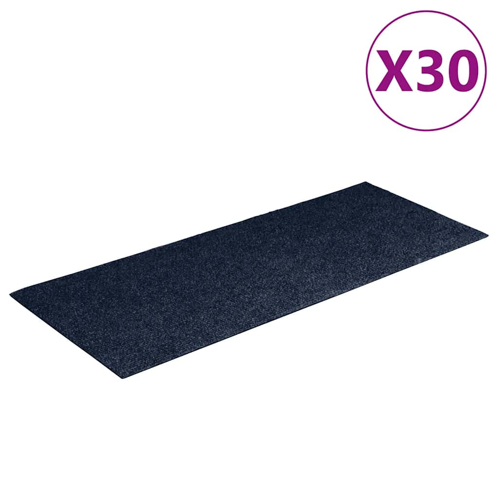 Tapis de marches autocollants 30 pcs 60x25 cm Bleu marine Rectangulaire