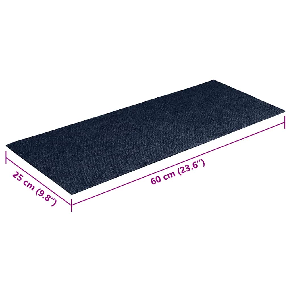 Tapis de marches autocollants 30 pcs 60x25 cm Bleu marine Rectangulaire