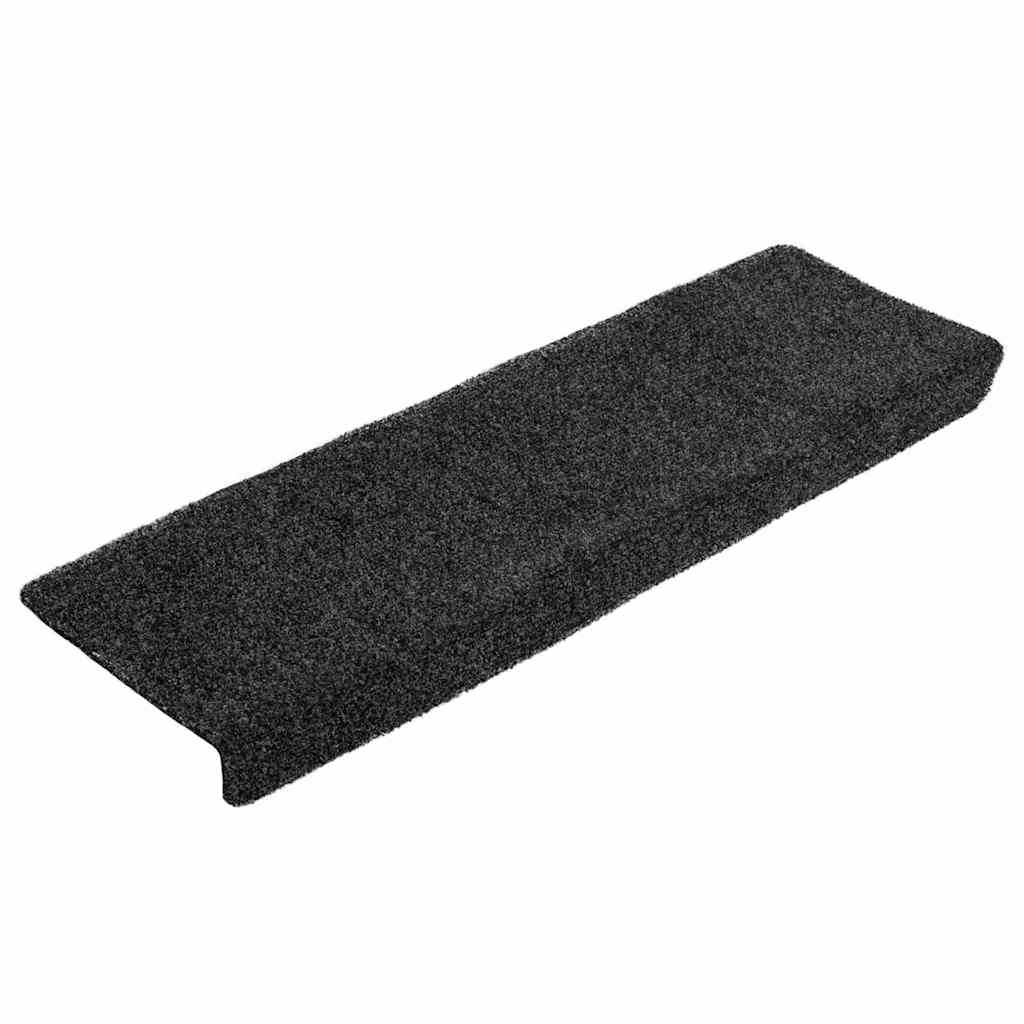 Tapis de marche auto-adhésifs 20 pcs. 65x21x4 cm Noir Bord rectangulaire