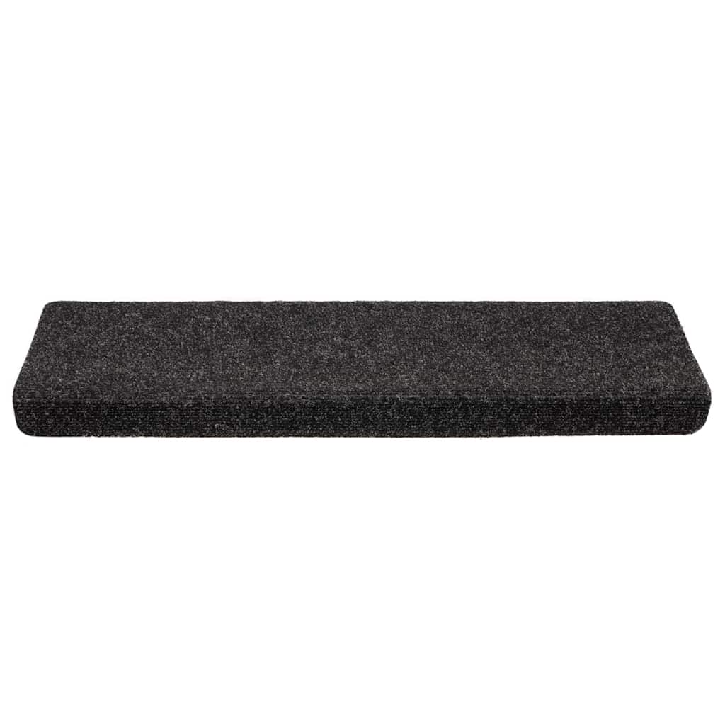 Tapis de marche auto-adhésifs 20 pcs. 65x21x4 cm Noir Bord rectangulaire