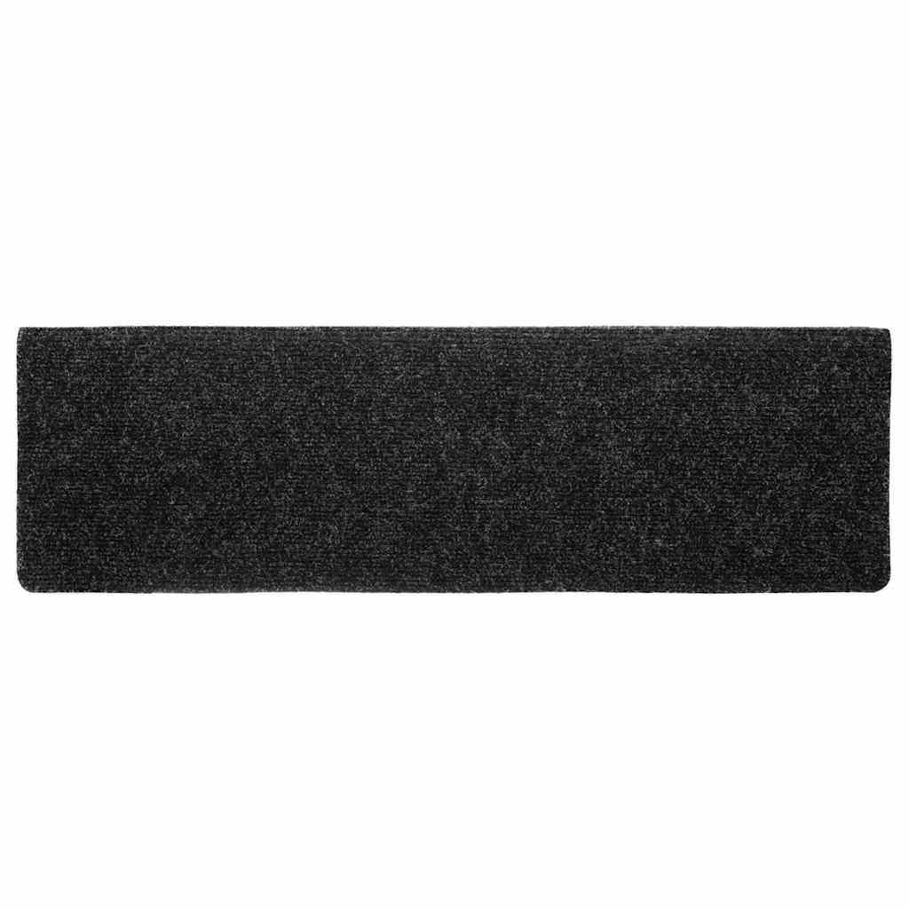 Tapis de marche auto-adhésifs 20 pcs. 65x21x4 cm Noir Bord rectangulaire