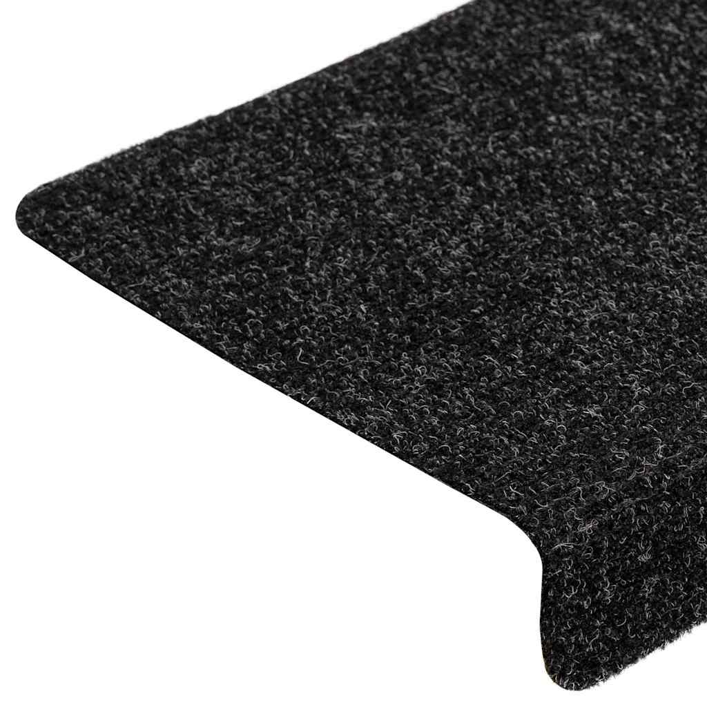 Tapis de marche auto-adhésifs 20 pcs. 65x21x4 cm Noir Bord rectangulaire