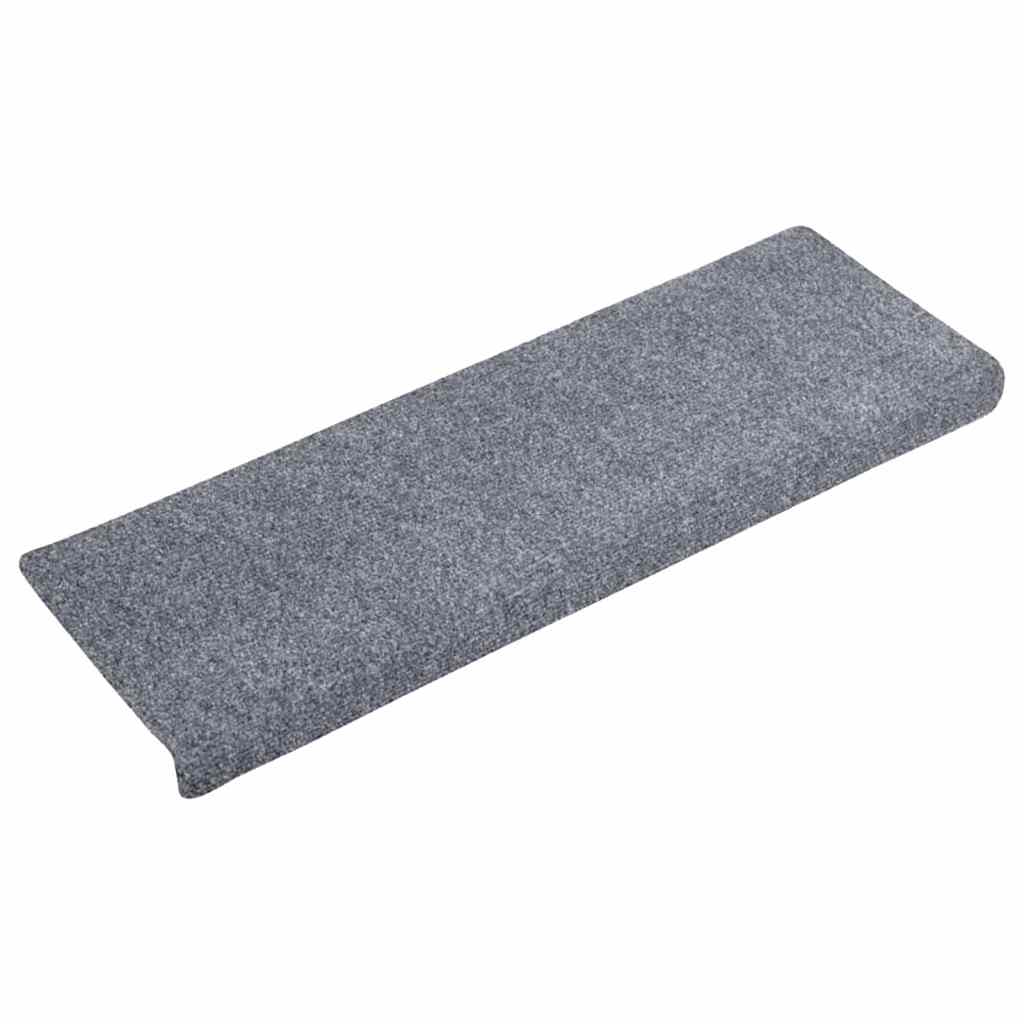Self-Adhesive Stair Treads 20 Pcs. 65x21x4 cm Light Gray Rectangular Edge