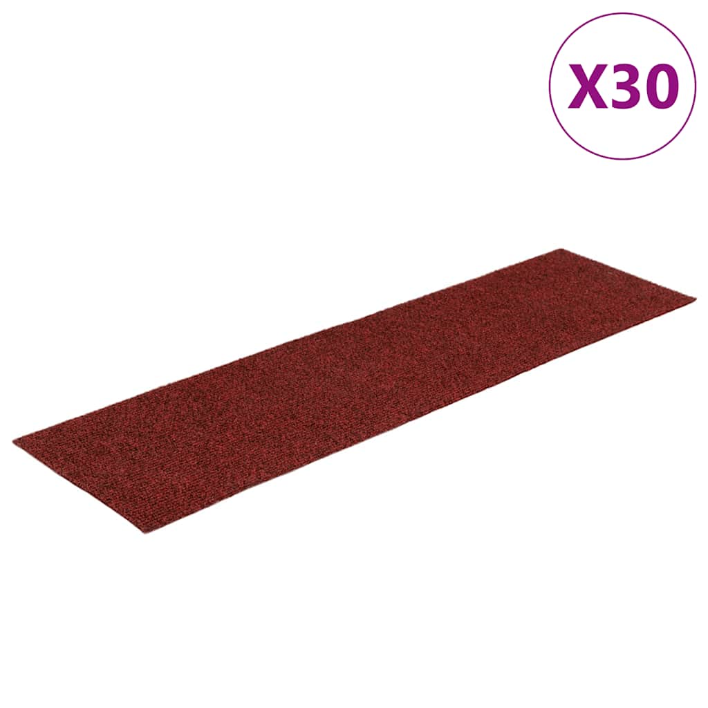 Self-Adhesive Stair Treads 30 pcs. 76x20 cm Burgundy Rectangular
