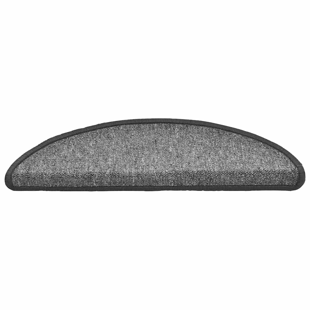Tapis de marches 30 pces. 56x17x3 cm Gris foncé Semi-circulaire