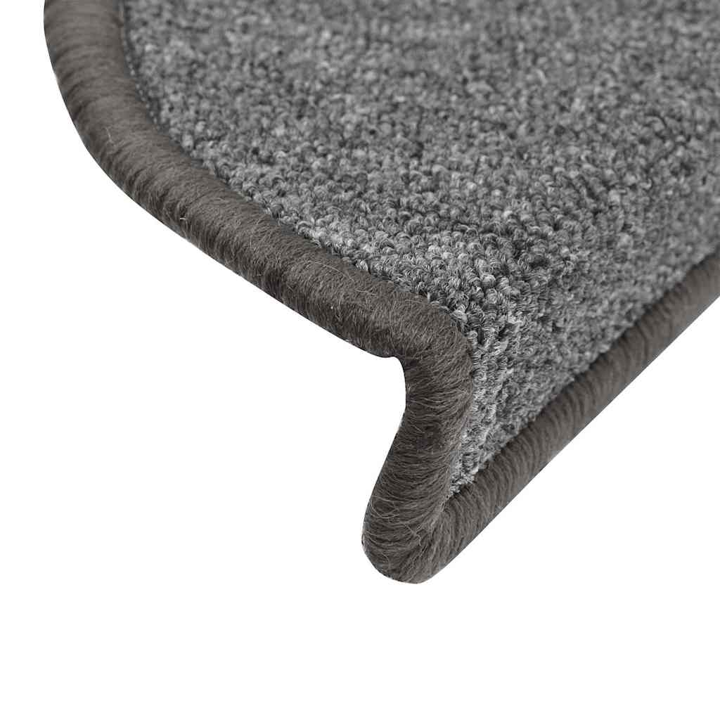 Tapis de marches 30 pces. 56x17x3 cm Gris foncé Semi-circulaire