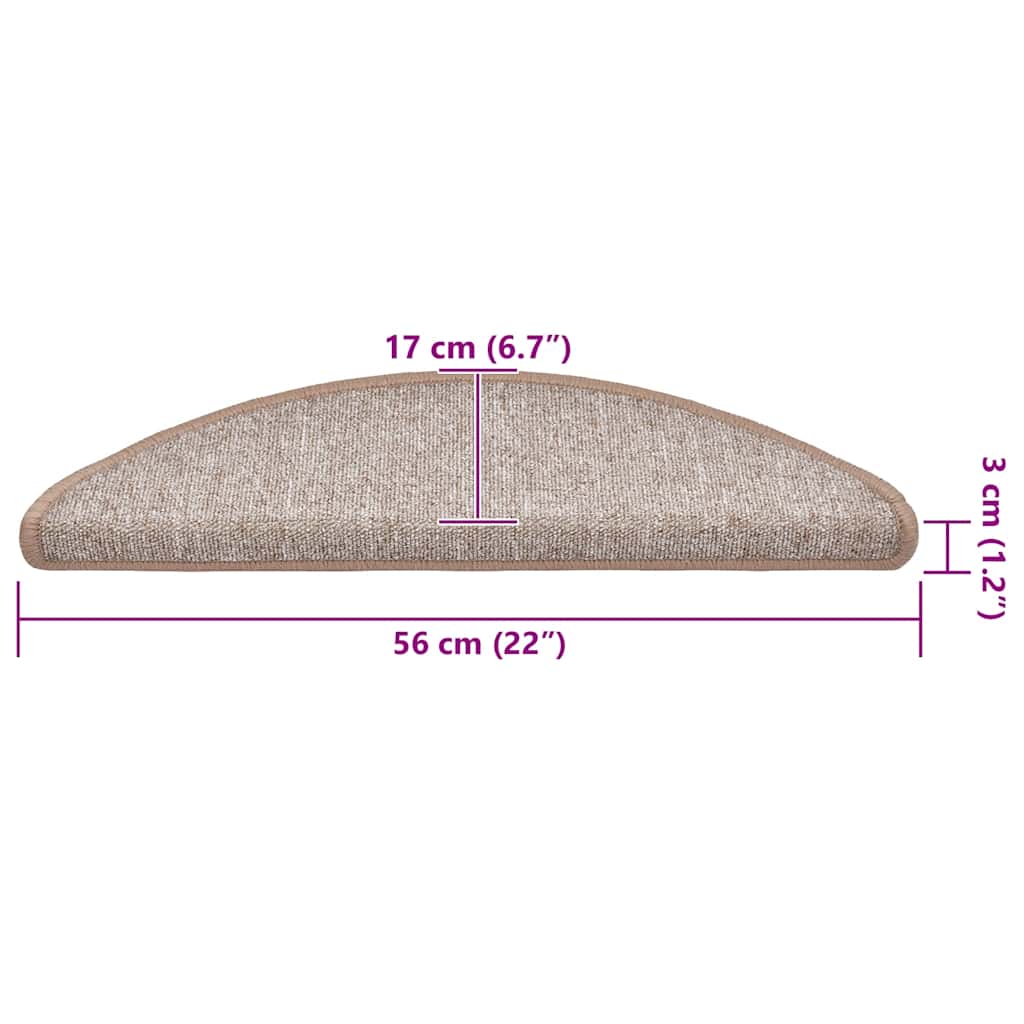 Tapis de marche 30 pcs 56x17x3 cm Marron clair Semi-circulaire
