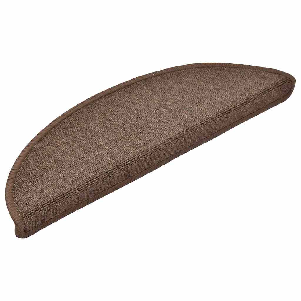 Stair Mats 30 pcs. 56x17x3 cm Coffee Brown Half Round