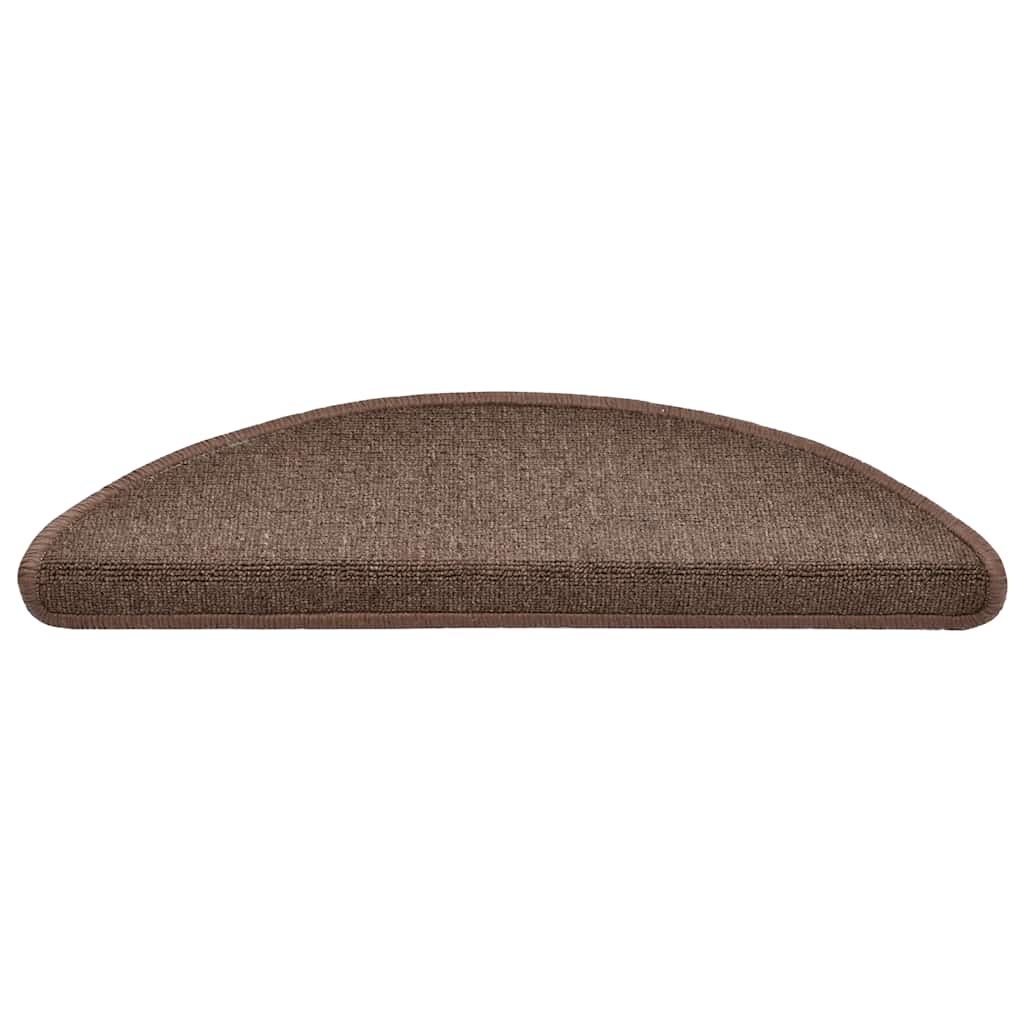 Stair Mats 30 pcs. 56x17x3 cm Coffee Brown Half Round