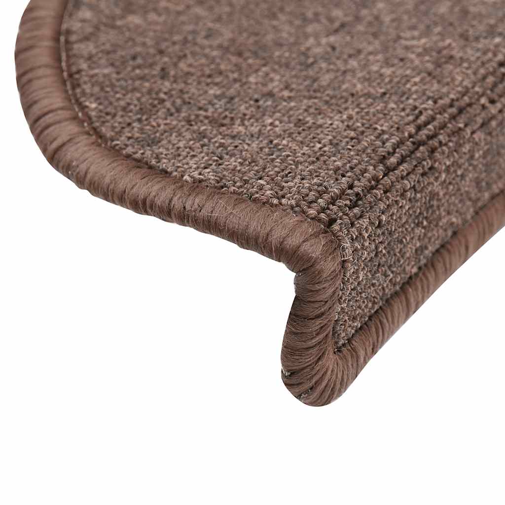 Stair Mats 30 pcs. 56x17x3 cm Coffee Brown Half Round
