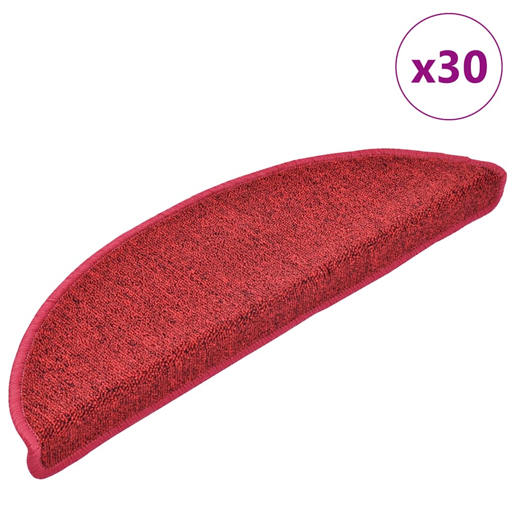 Marches d'escalier 30 pces 56x17x3 cm Rouge Semi-circulaire