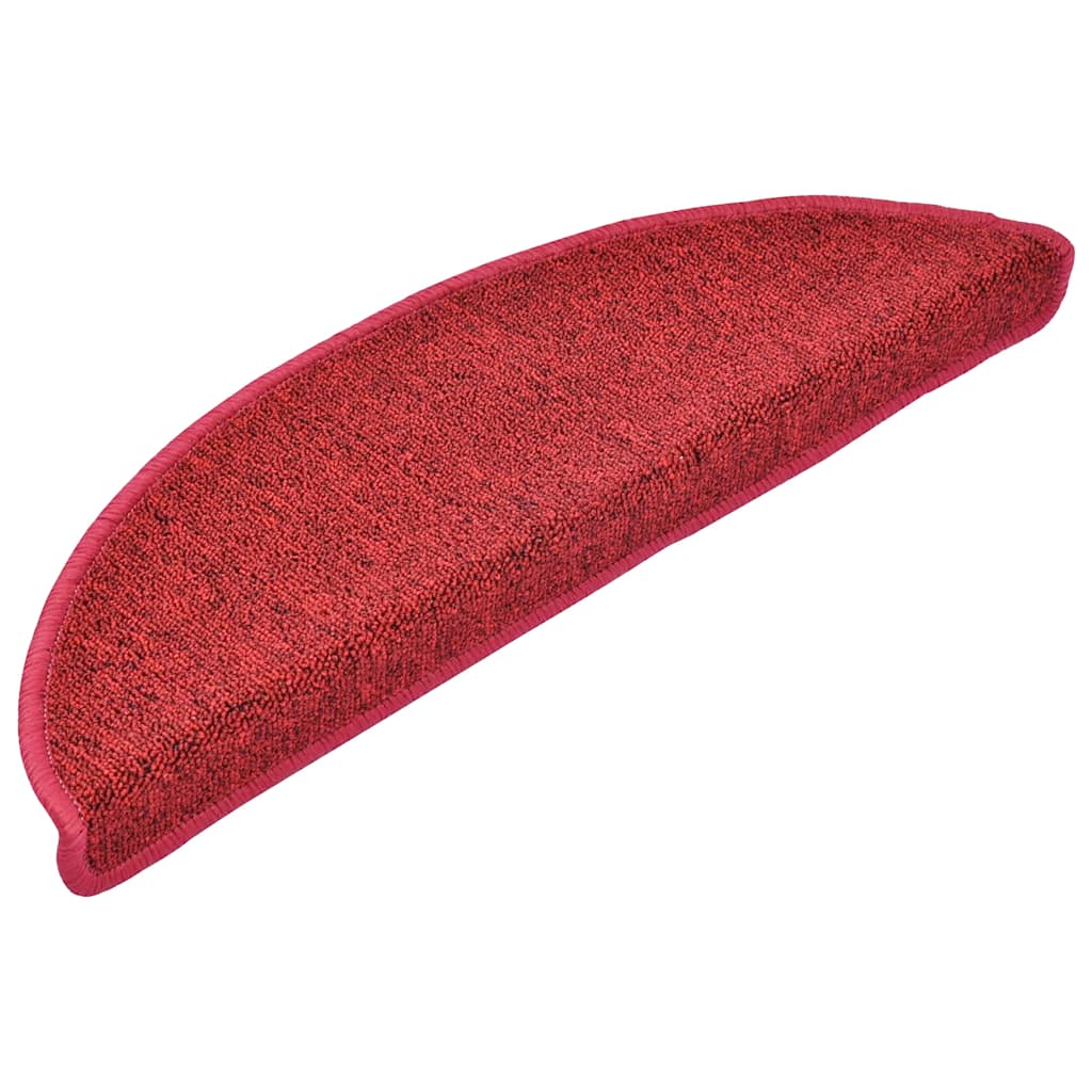 Marches d'escalier 30 pces 56x17x3 cm Rouge Semi-circulaire