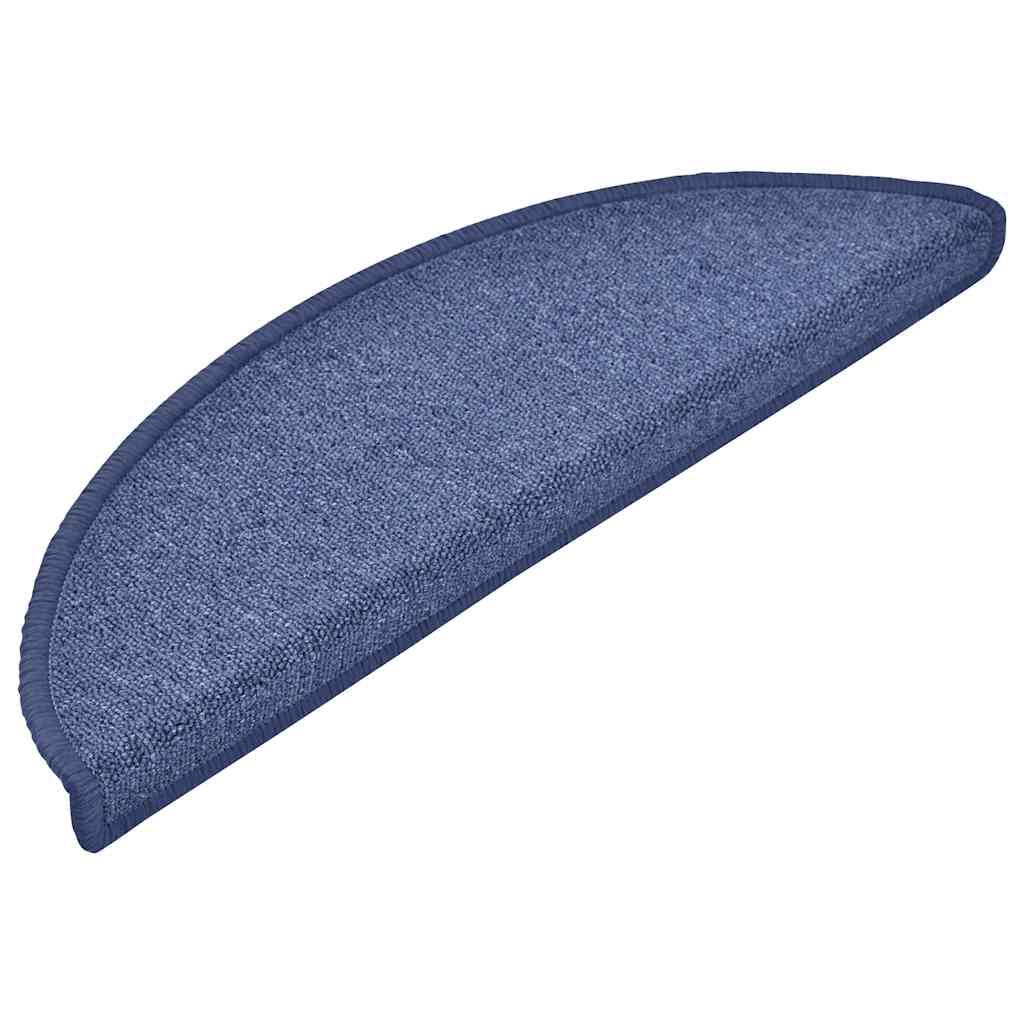 Marches de tapis 30 pcs 56x17x3 cm Bleu Semi-circulaire