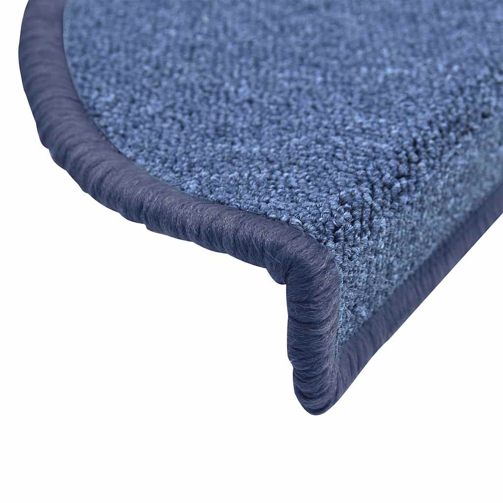 Marches de tapis 30 pcs 56x17x3 cm Bleu Semi-circulaire