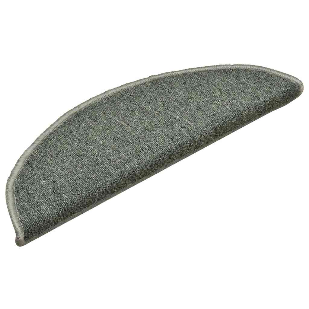 Stair Mats 30 pcs. 56x17x3 cm Dark Green Semi-Circular