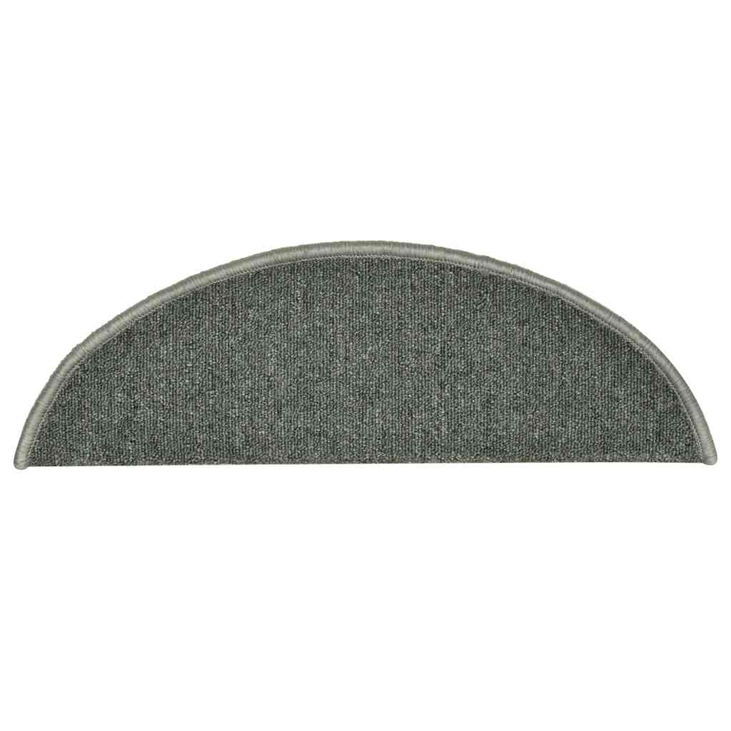 Stair Mats 30 pcs. 56x17x3 cm Dark Green Semi-Circular