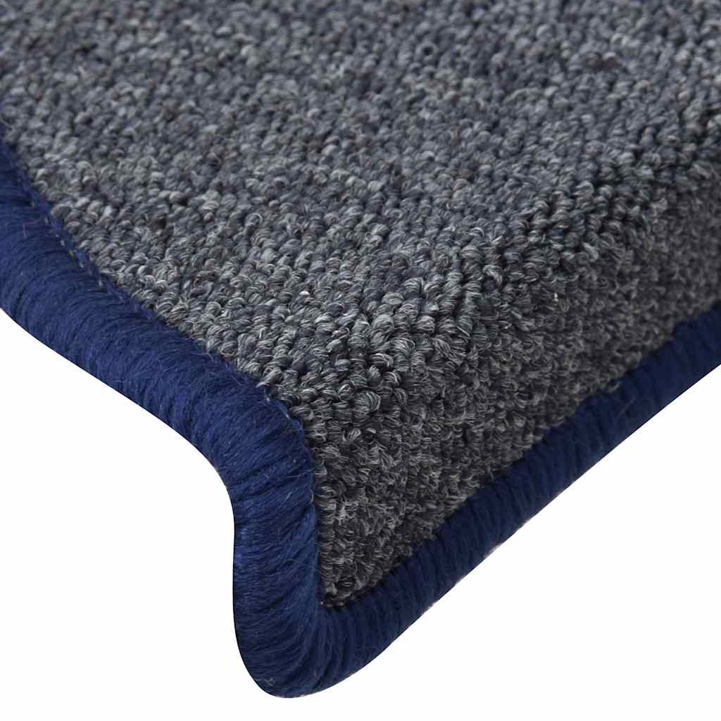 Stair Mats 30 pcs. 56x17x3 cm Dark Grey and Blue Semicircular