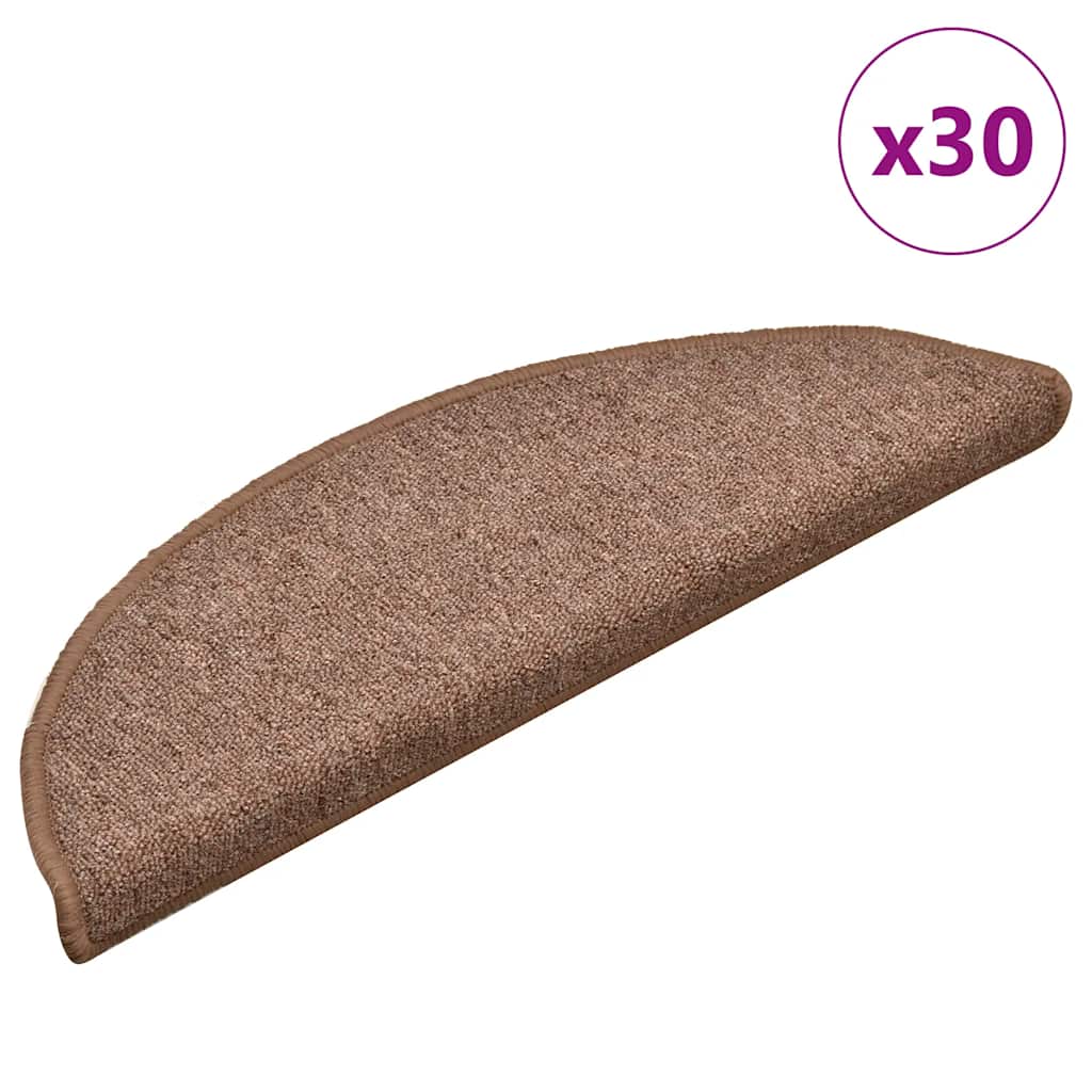 Marches d'escalier 30 pcs 56x17x3 cm Marron Semi-circulaire