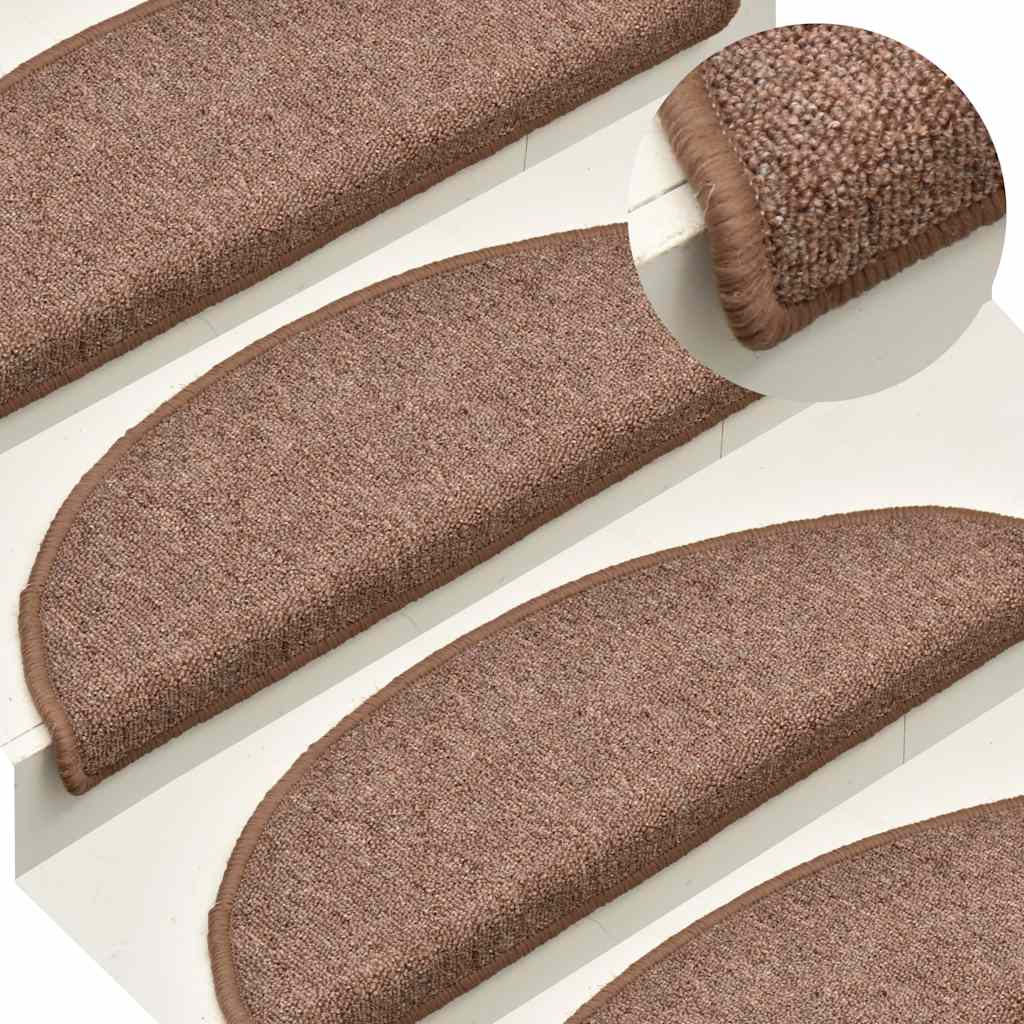Marches d'escalier 30 pcs 56x17x3 cm Marron Semi-circulaire