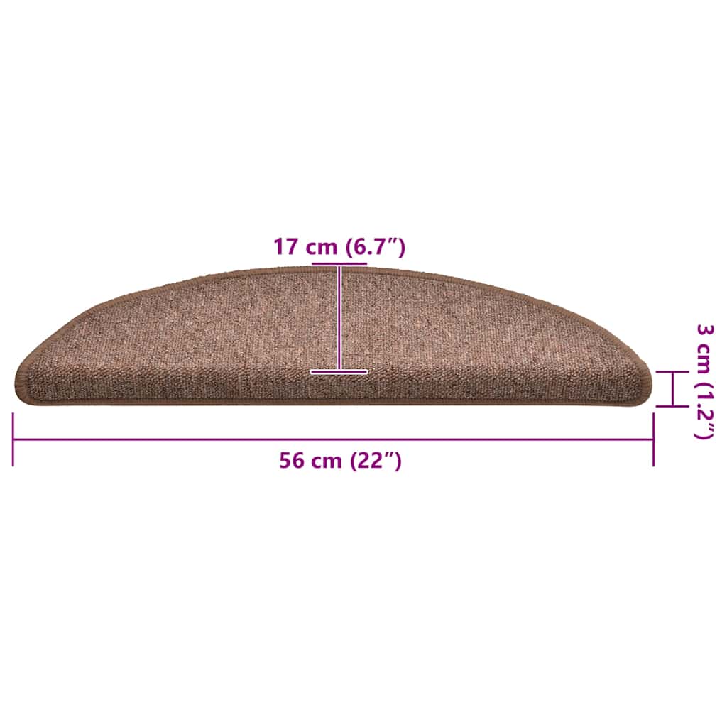 Marches d'escalier 30 pcs 56x17x3 cm Marron Semi-circulaire