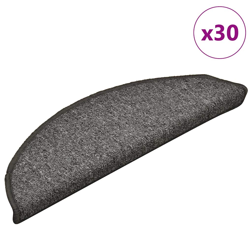 Stufenmatten 30 Stk. 56x17x3 cm Dunkelgrau Halbrund