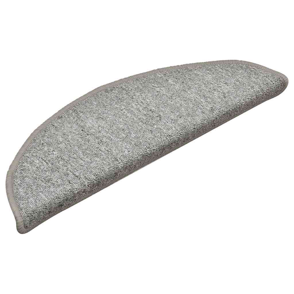 Stair Mats 30 pcs. 56x17x3 cm Light Grey Half-Round