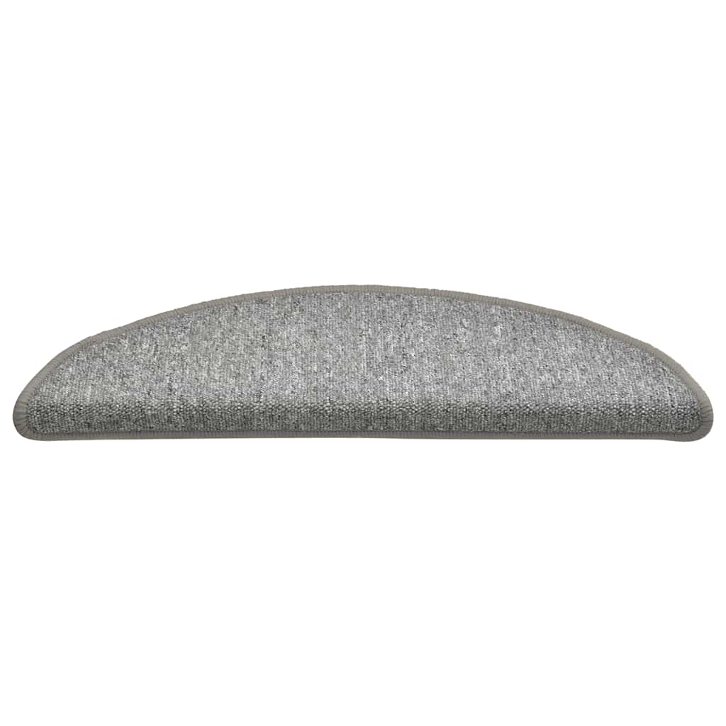 Stair Mats 30 pcs. 56x17x3 cm Light Grey Half-Round