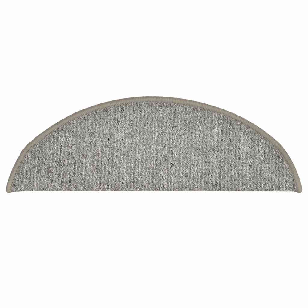 Stair Mats 30 pcs. 56x17x3 cm Light Grey Half-Round