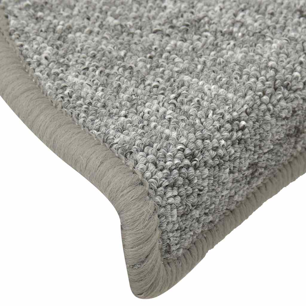 Stair Mats 30 pcs. 56x17x3 cm Light Grey Half-Round