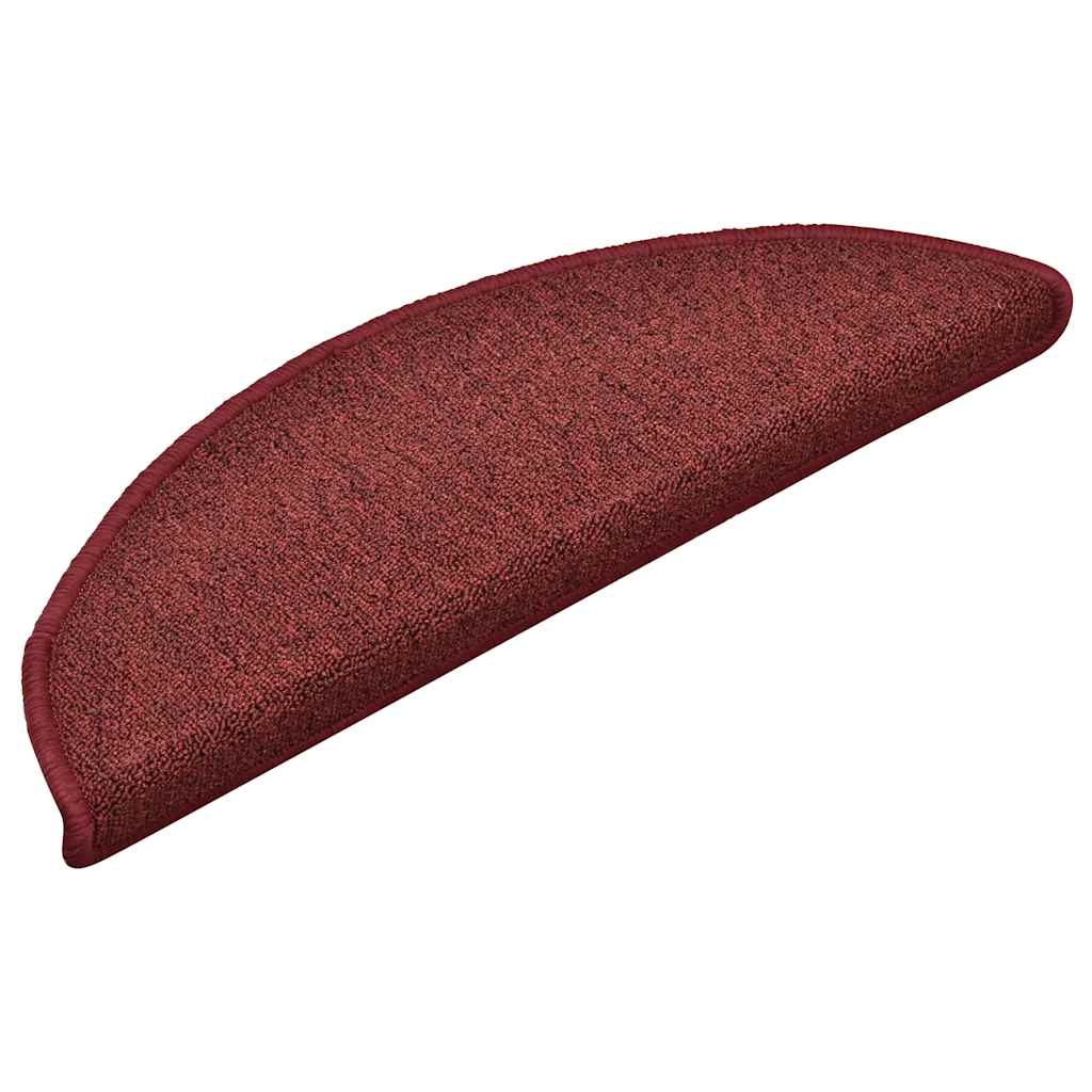 Stair Mats 30 pcs. 56x17x3 cm Bordeaux Semi-circular