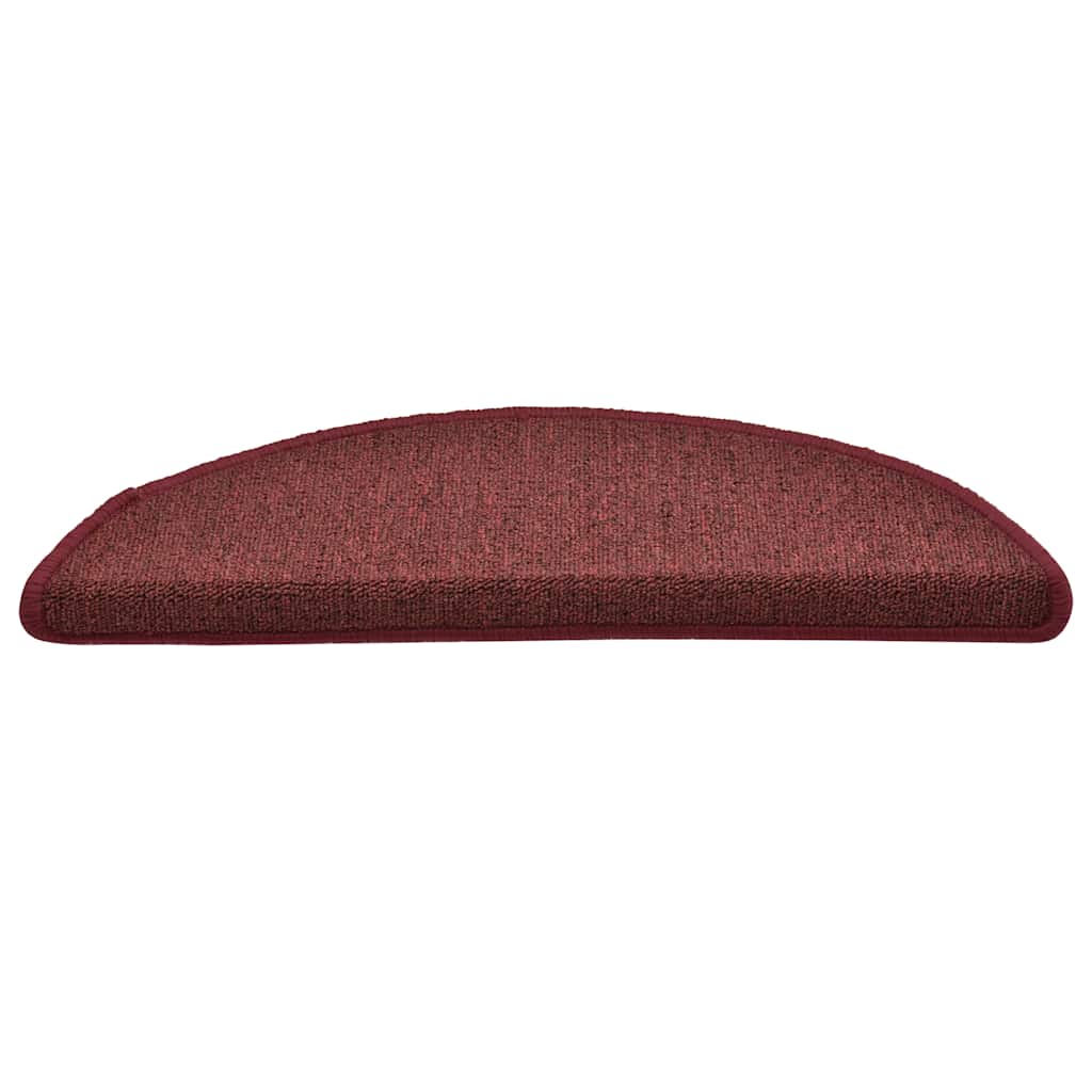 Stair Mats 30 pcs. 56x17x3 cm Bordeaux Semi-circular