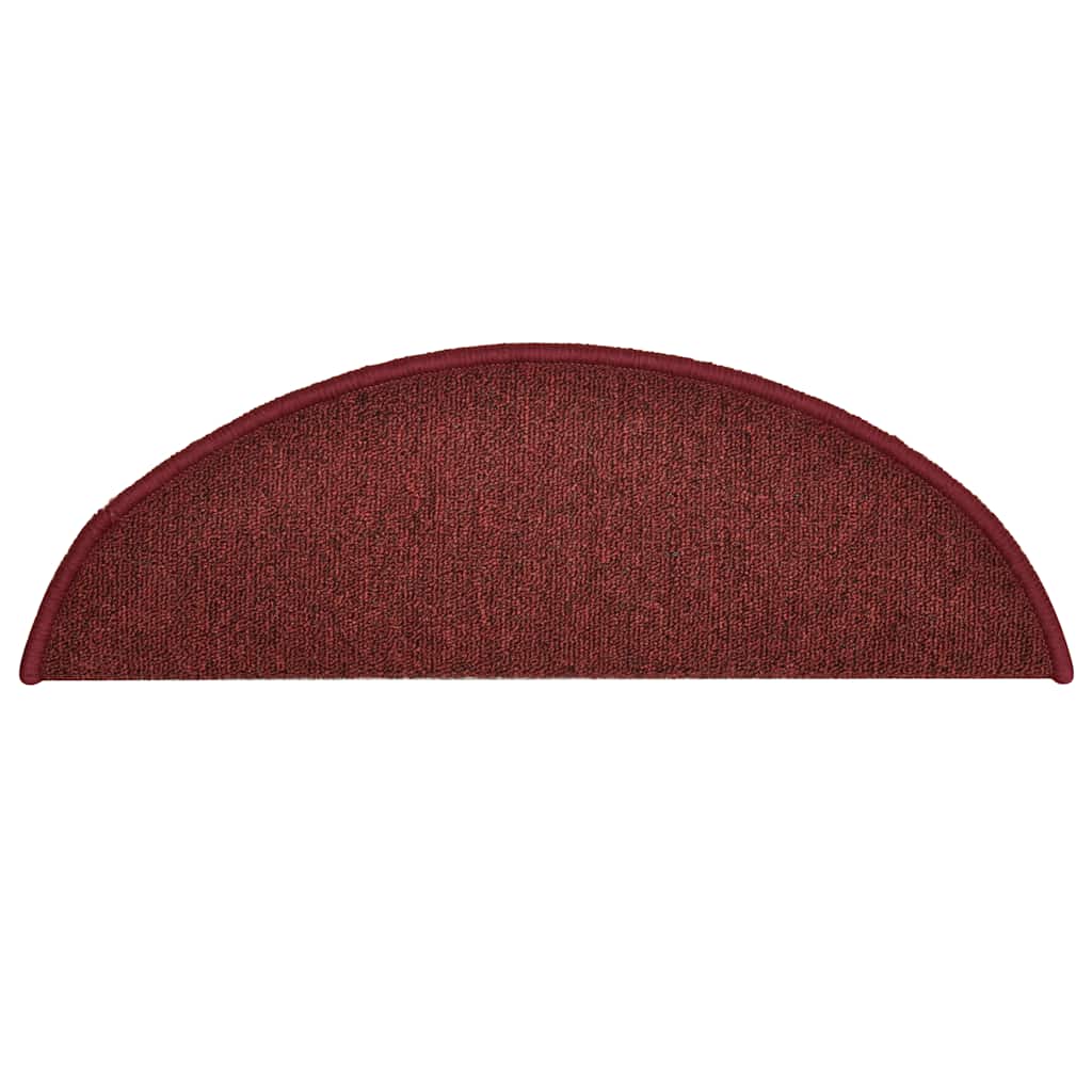 Stair Mats 30 pcs. 56x17x3 cm Bordeaux Semi-circular
