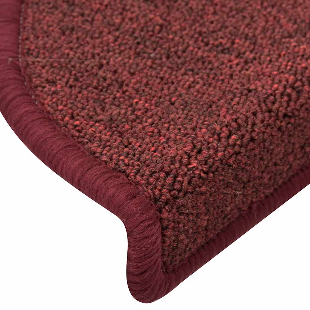 Stair Mats 30 pcs. 56x17x3 cm Bordeaux Semi-circular