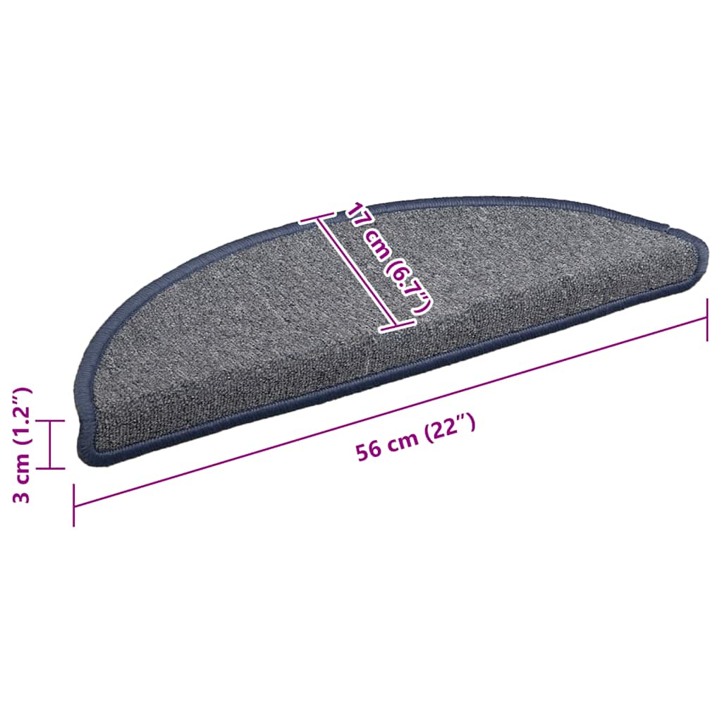 Tapis de marche 30 pces 56x17x3 cm Gris clair et bleu semi-circulaire