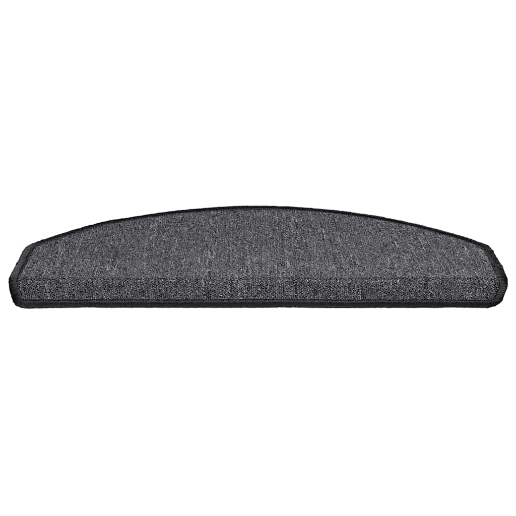 Tapis de marche d'escalier 30 pces 65x24x4 cm Anthracite Demi-rond Grand