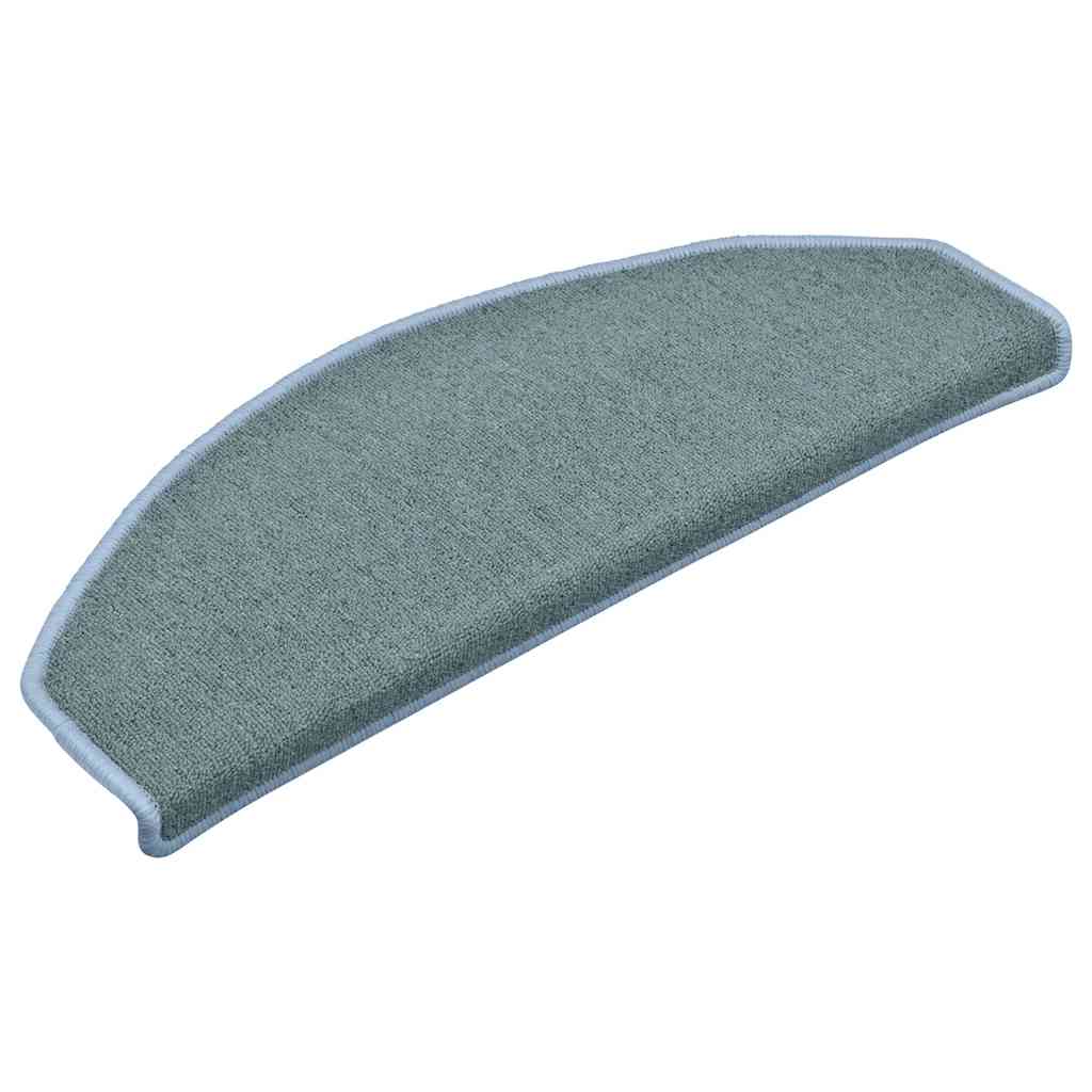 Tapis de marche d'escalier 30 pces 65x24x4 cm Bleu océan Semi-rond Grand