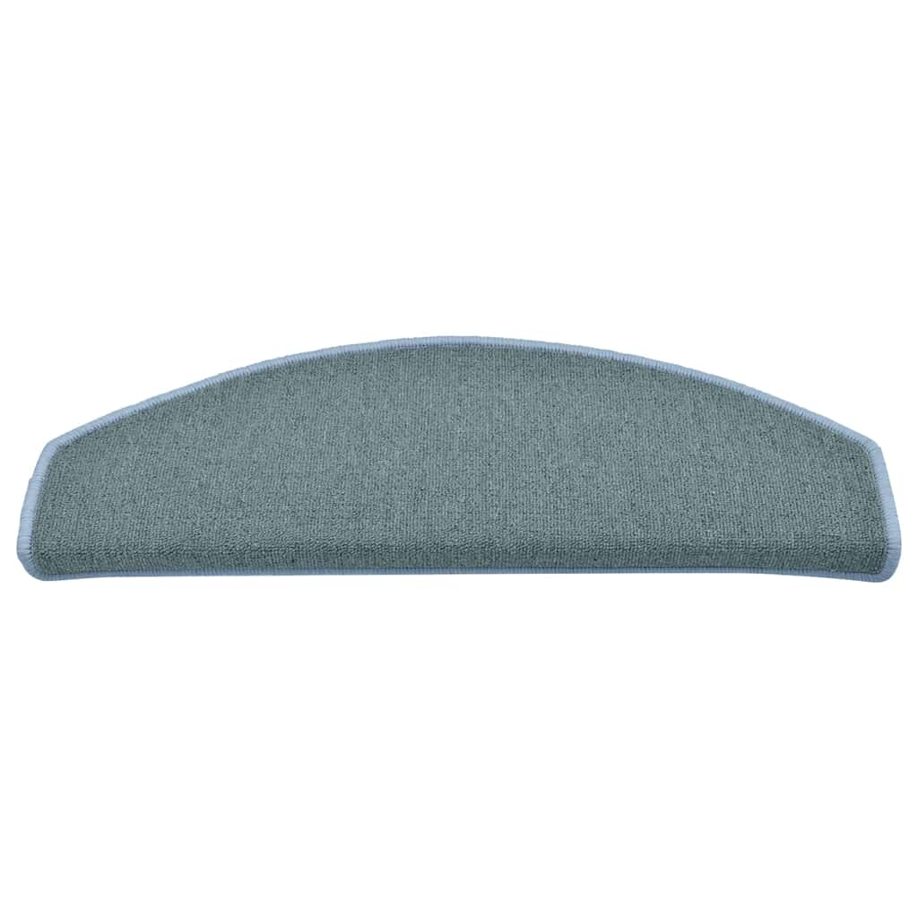 Tapis de marche d'escalier 30 pces 65x24x4 cm Bleu océan Semi-rond Grand