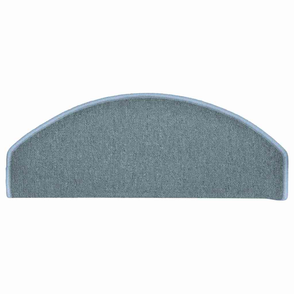 Tapis de marche d'escalier 30 pces 65x24x4 cm Bleu océan Semi-rond Grand