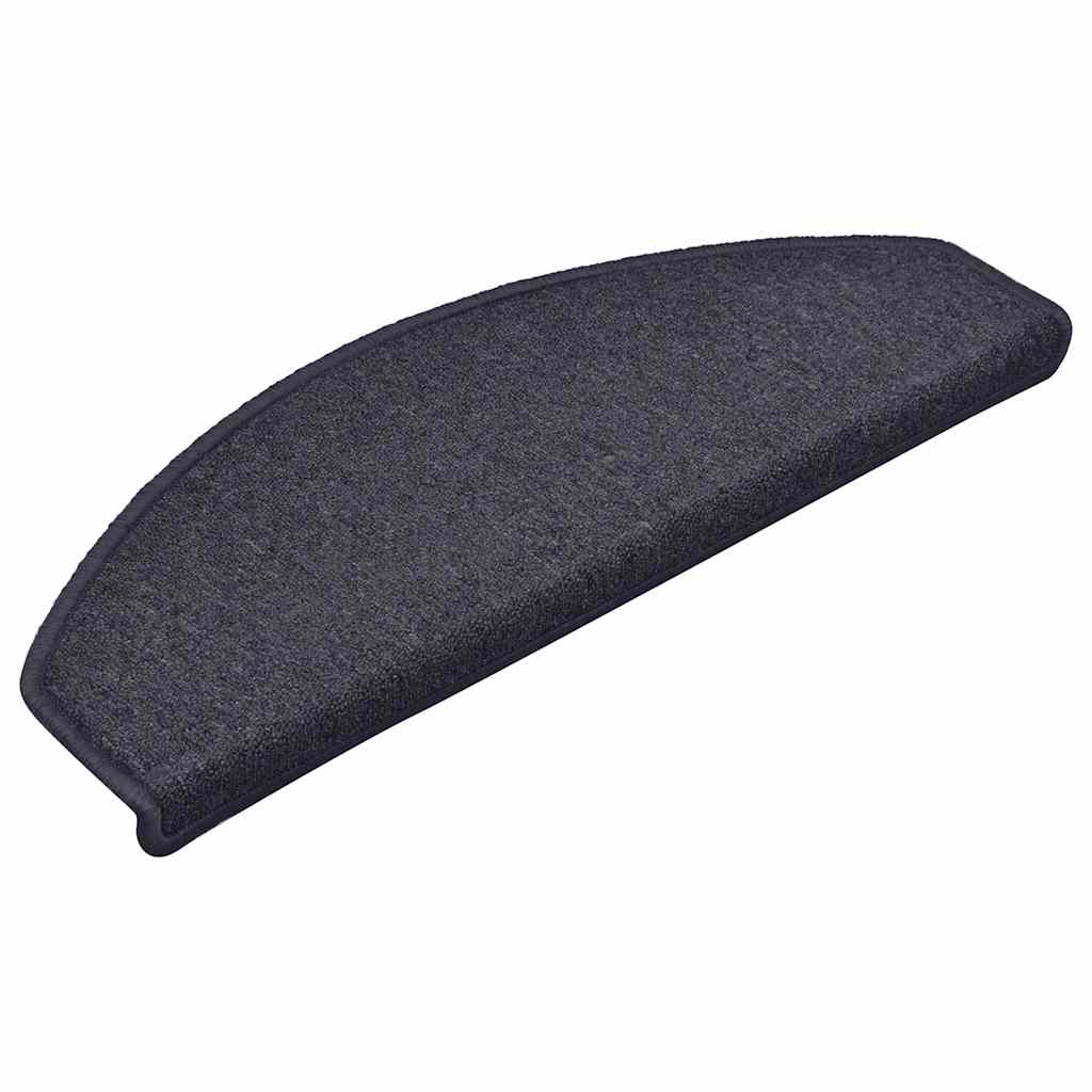 Marches d'escalier 30 pcs 65 x 24 x 4 cm Gris foncé et bleu Demi-rond Grand
