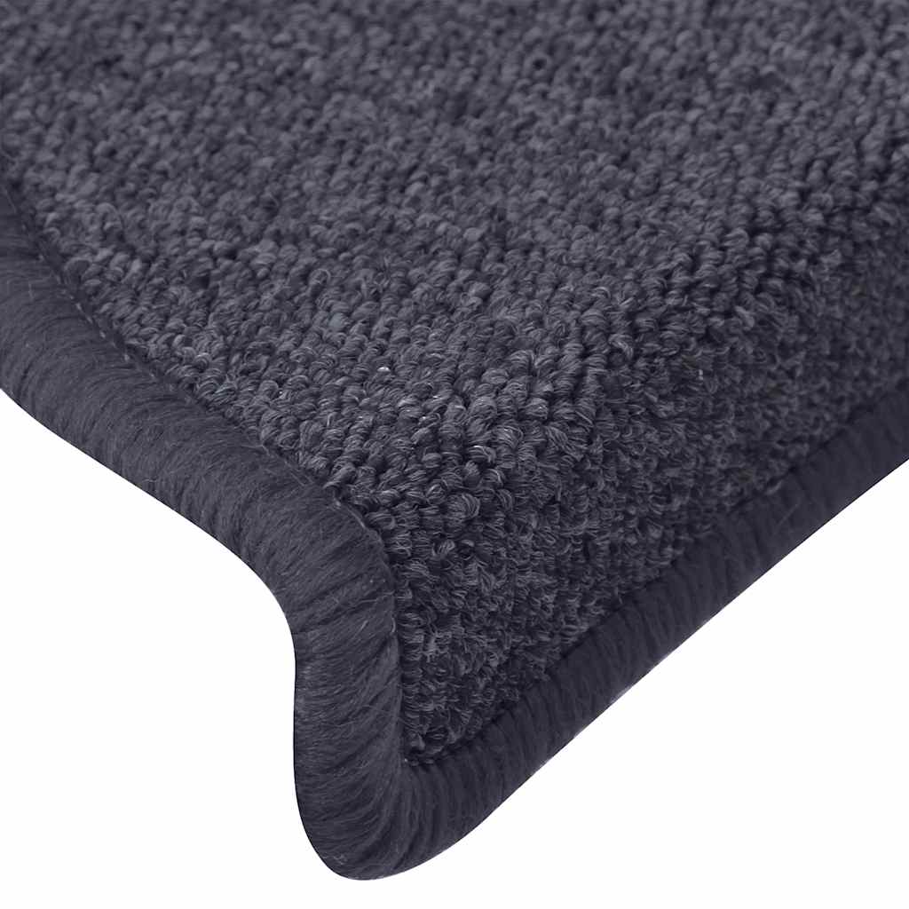 Marches d'escalier 30 pcs 65 x 24 x 4 cm Gris foncé et bleu Demi-rond Grand