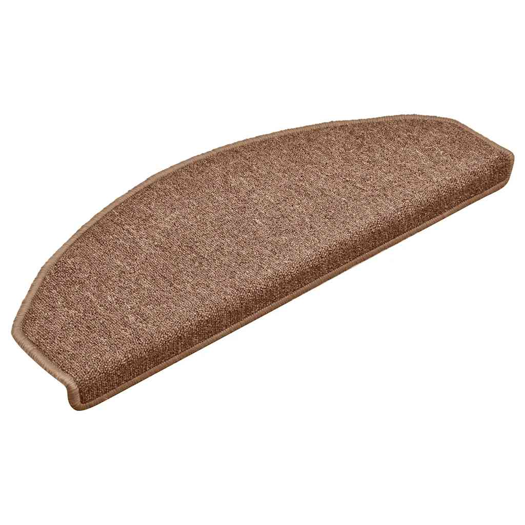 Tapis de marches 30 pces 65x24x4 cm Marron Demi-ronde Grande