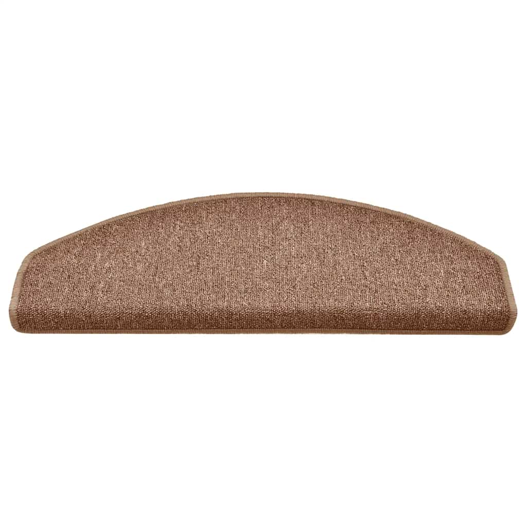 Tapis de marches 30 pces 65x24x4 cm Marron Demi-ronde Grande