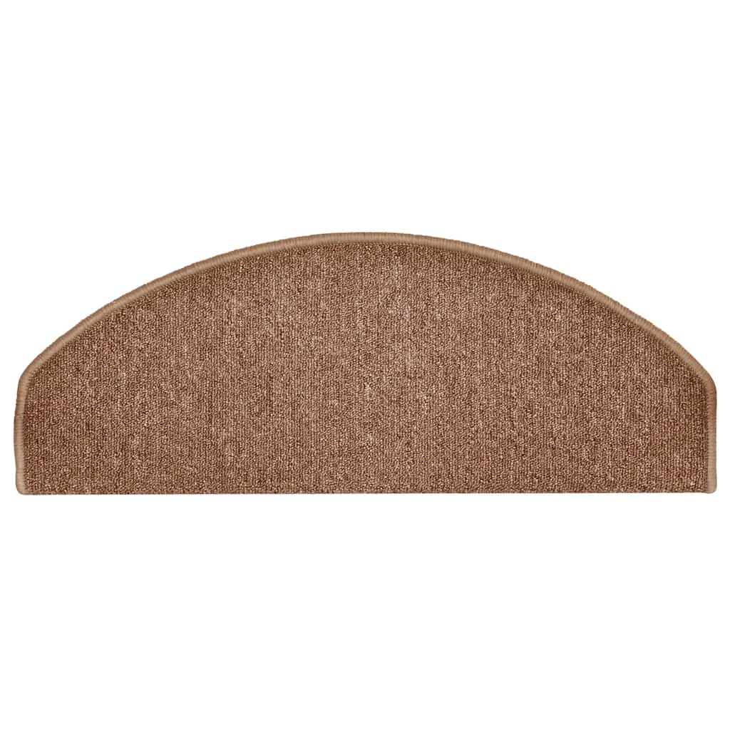 Tapis de marches 30 pces 65x24x4 cm Marron Demi-ronde Grande