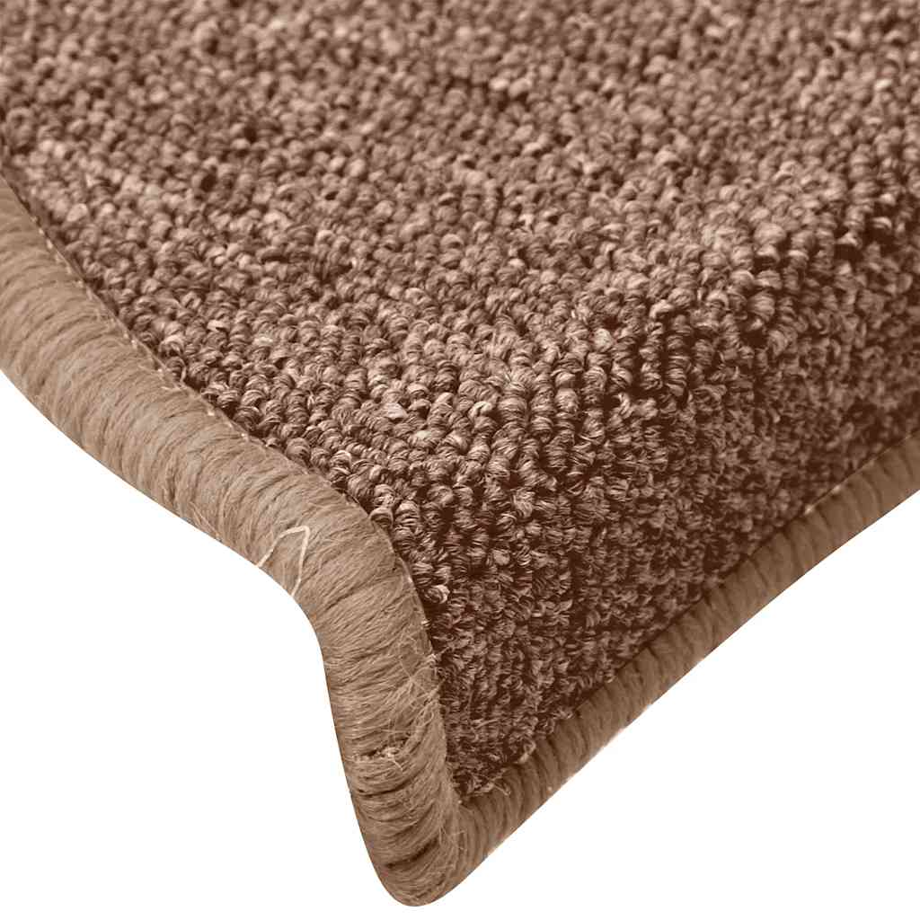 Tapis de marches 30 pces 65x24x4 cm Marron Demi-ronde Grande
