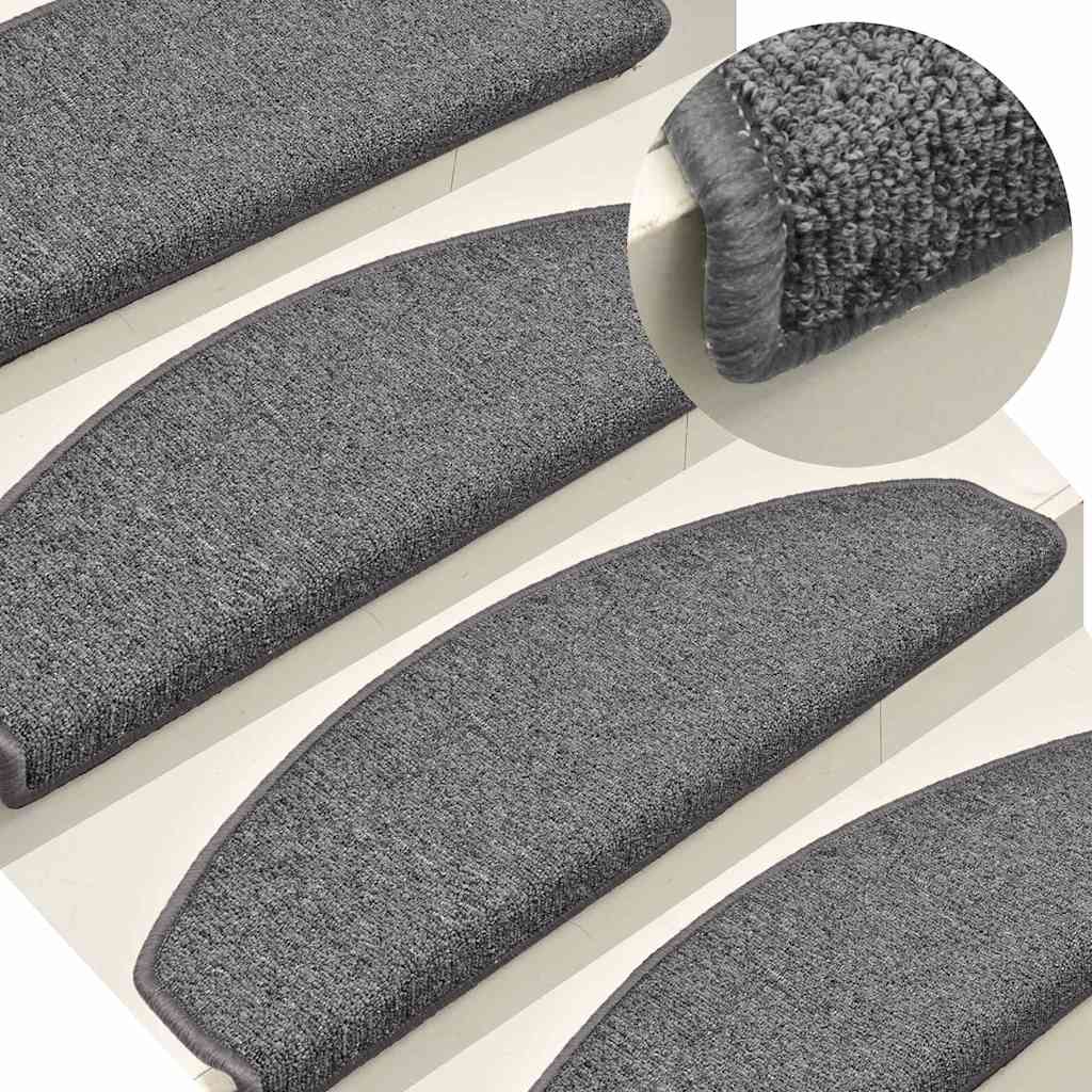 Stair Mats 30 pcs. 65x24x4 cm Dark Grey Semi-Circular Large