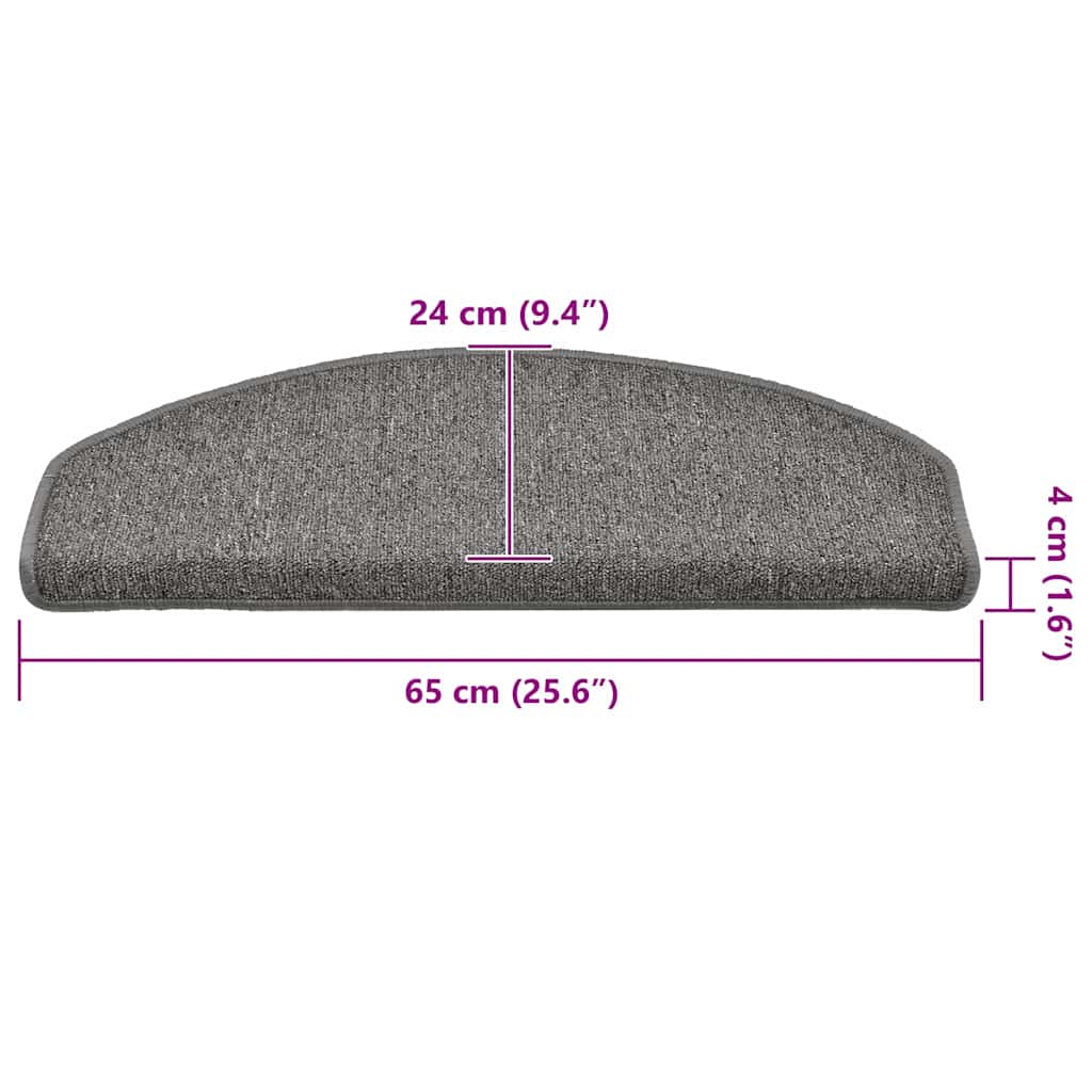 Stair Mats 30 pcs. 65x24x4 cm Dark Grey Semi-Circular Large