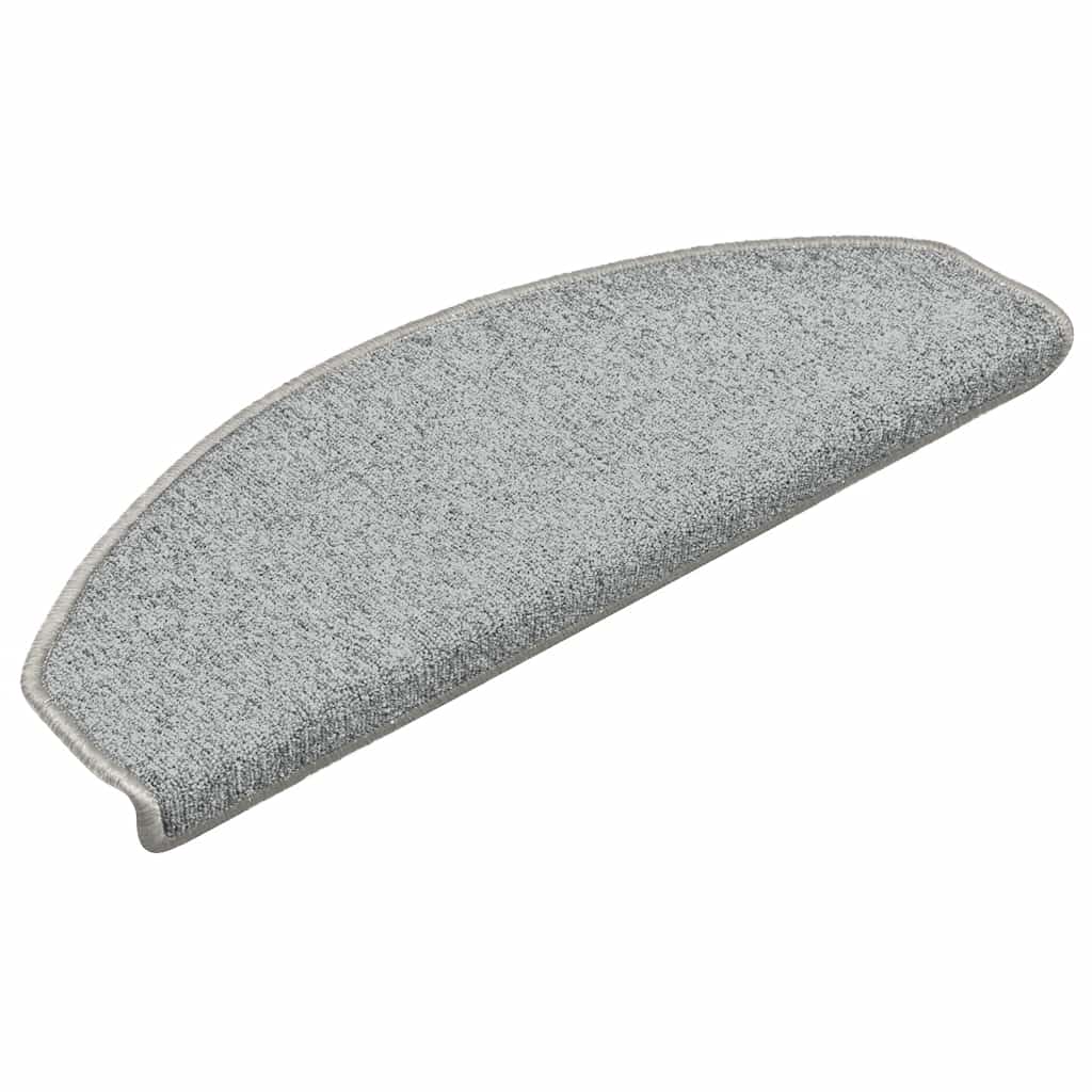 Tapis de marche d'escalier 30 pièces 65x24x4 cm Gris clair Semi-circulaire Grand