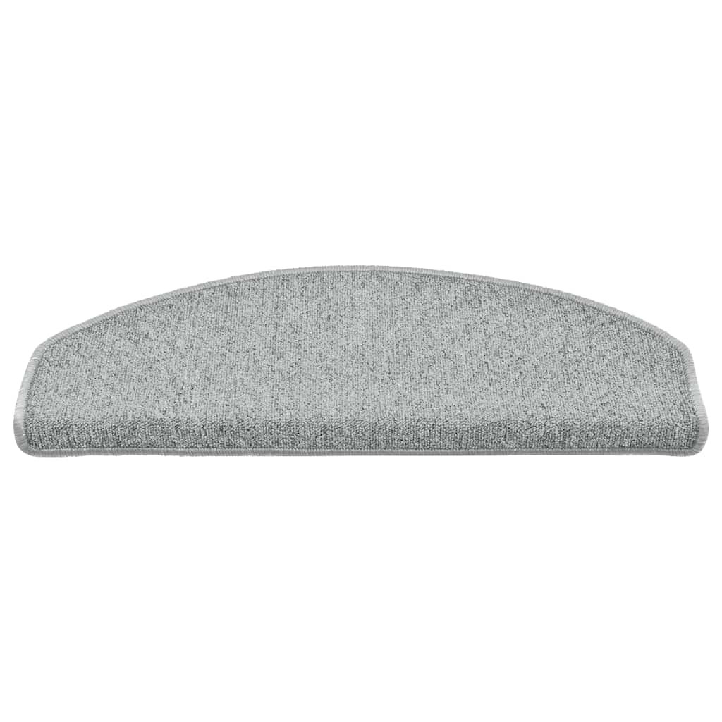 Tapis de marche d'escalier 30 pièces 65x24x4 cm Gris clair Semi-circulaire Grand