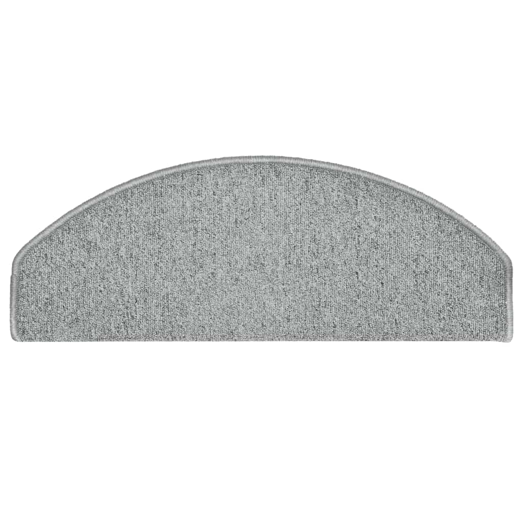 Tapis de marche d'escalier 30 pièces 65x24x4 cm Gris clair Semi-circulaire Grand